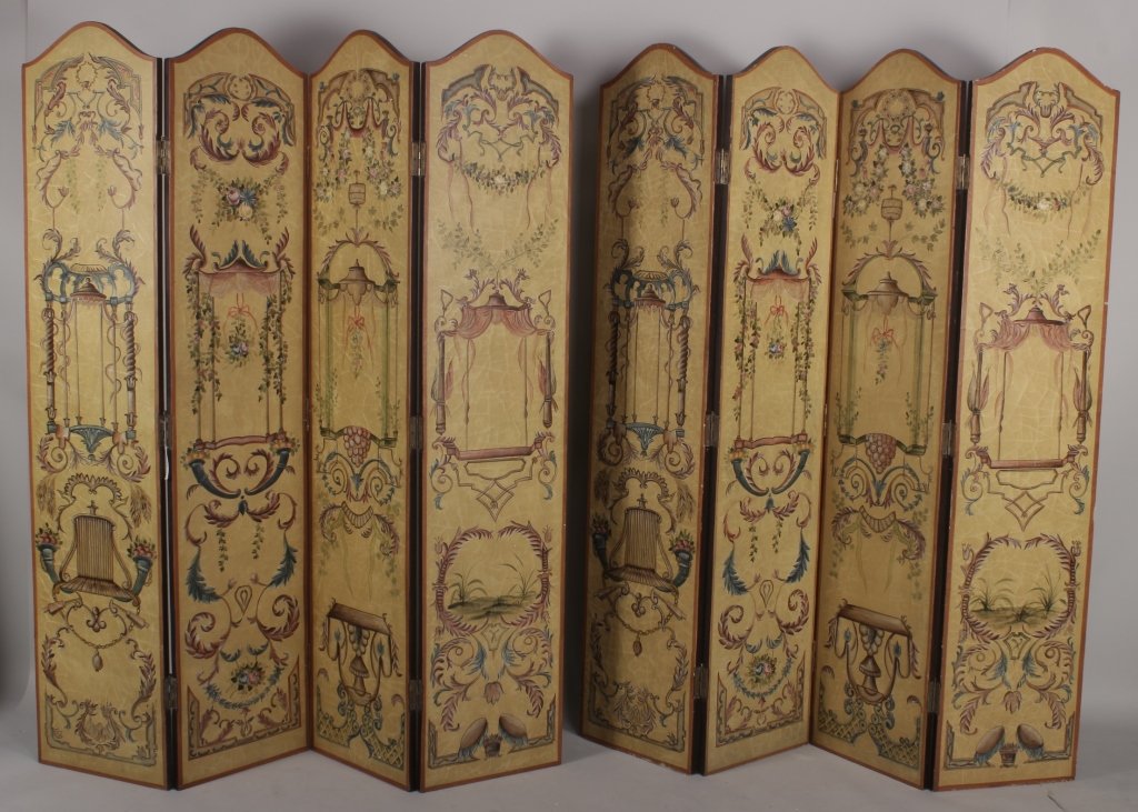 Pr of 4-Panel Painted Screens (1 of 5)
