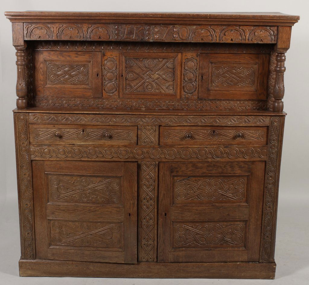 17th C. Style English Oak Court Cupboard (1 of 10)