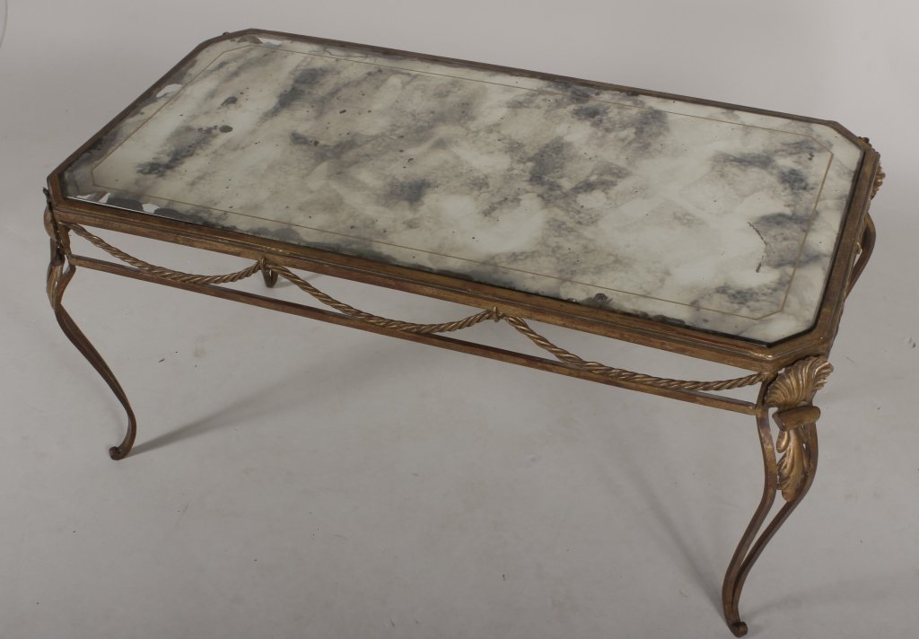 Gilt Bronze Coffee Table with Leaf Motif (1 of 5)