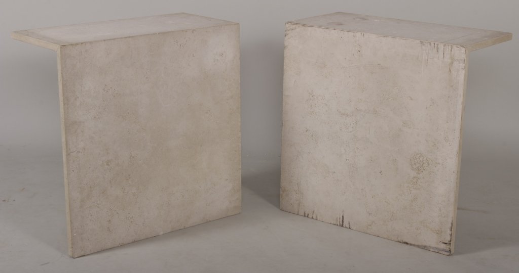 2 Travertine Marble Benches, mid 20th C. (1 of 4)