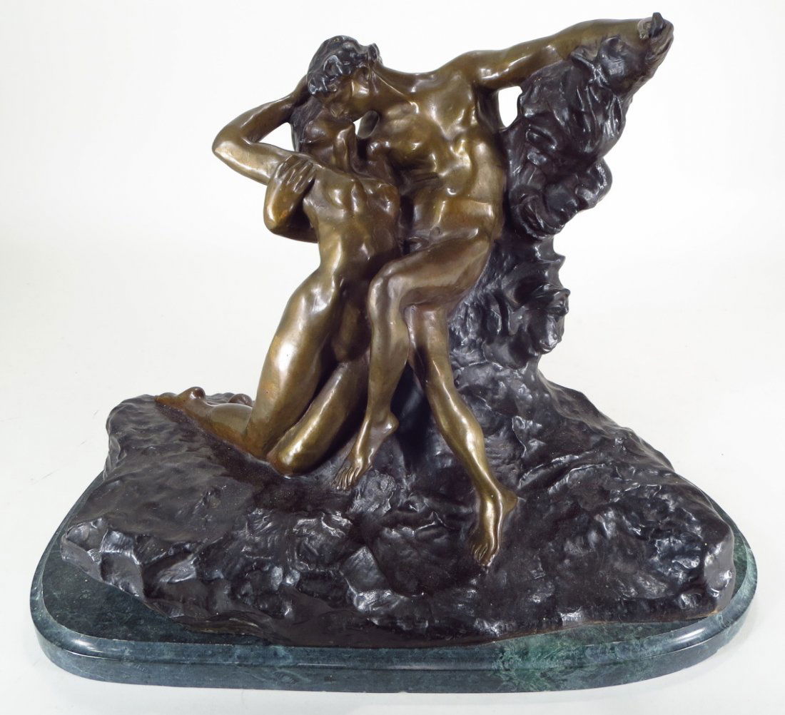 Russian, 20th c, Kissing Lovers, bronze (1 of 9)