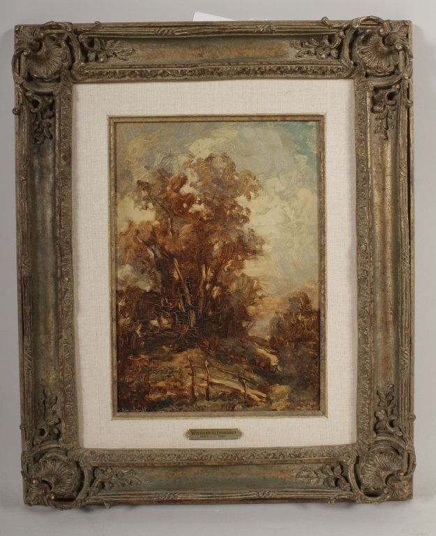 Marie Weger, Landscape with Stream, oil on board (1 of 5)