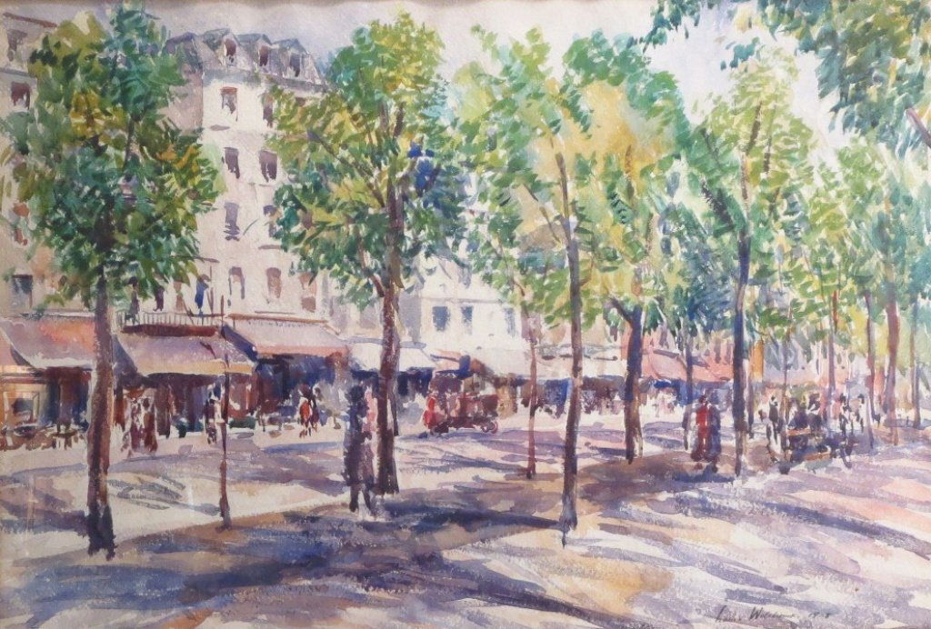 Louis Wolchonok, City Street, 1928, w/c (1 of 7)