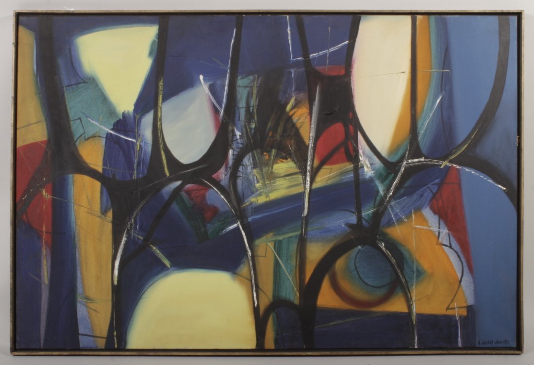 Arnold Weber, Abstract in Blue, Black and Yellow (1 of 4)