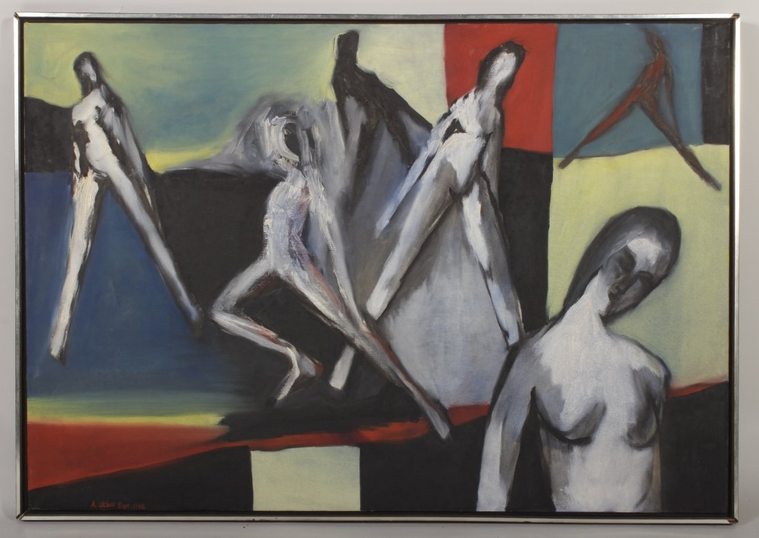 Arnold Weber, Grey Figures, o/c (1 of 3)