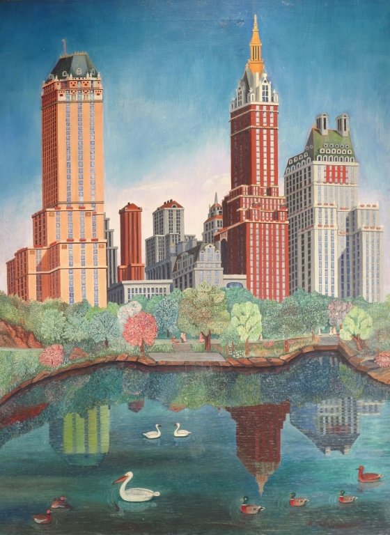 Wm Eigenmann, Central Park & 5th Ave, 1946, Naive O/C (1 of 7)