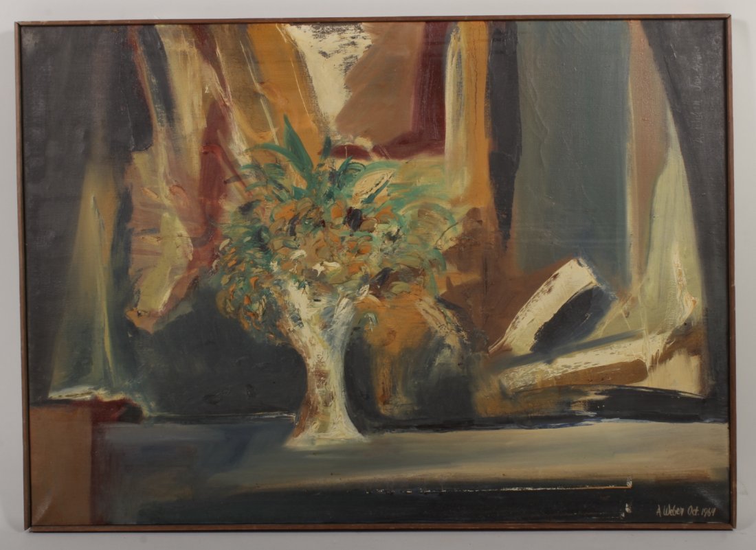 Arnold Weber, Still Life, Flowers in Vase, o/c (1 of 3)