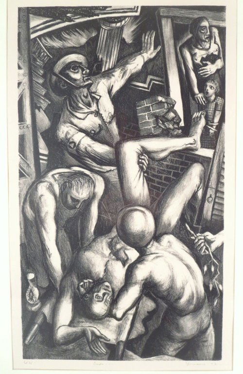 Benton Murdoch Spruance, "Credo I - The Rescue" Litho. (1 of 7)