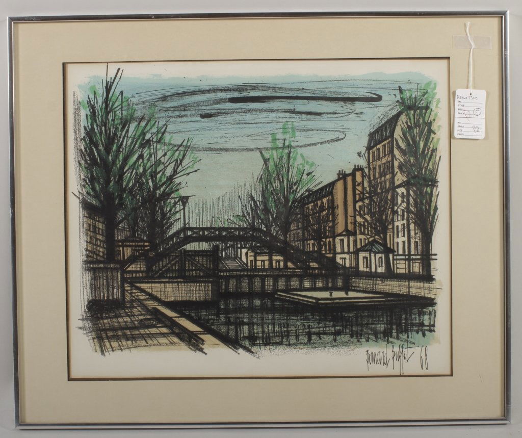 Lithograph by Bernard Buffet "Canal St. Martin" (1 of 5)