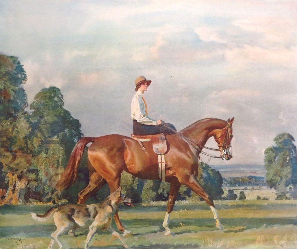 A. J. Munnings, Br., 1878-1959, "Ruth Brady on Bug (1 of 8)