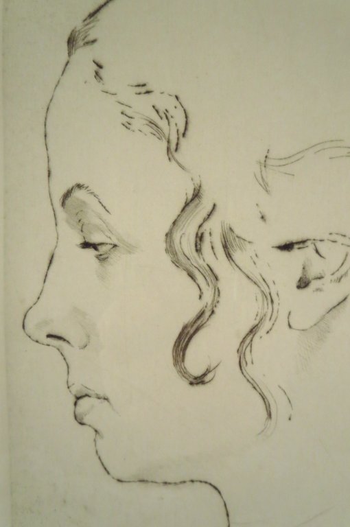 German, E. 20th C., 2 Profiles, drypoint (1 of 9)