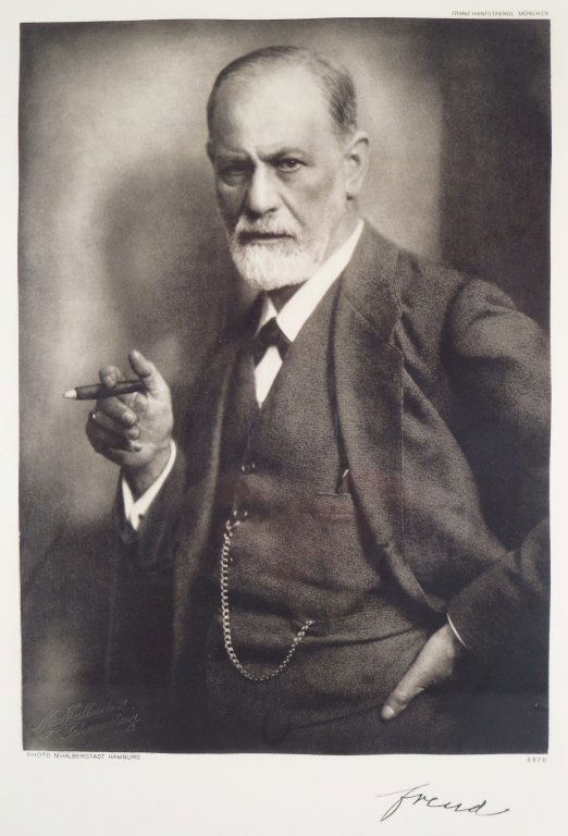 Three Depictions of Sigmund Freud: Three Depictions of Sigmund Freud, including Ferdinand Schmutzer, Austrian, 1870-1928, Portrait of Freud, etching, signed and numbered 1/100; Print of a Photograph of Freud by Max Halberstadt, Hamburg