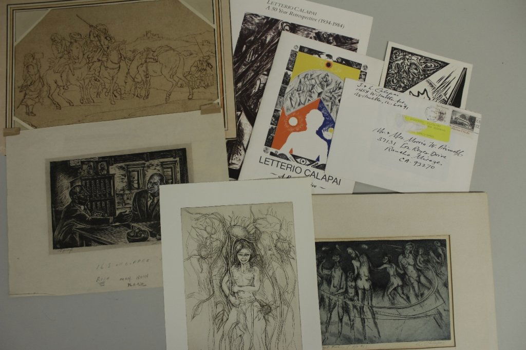 Letterio Calapai & Phiiilp Evergood prints/drawing (1 of 9)