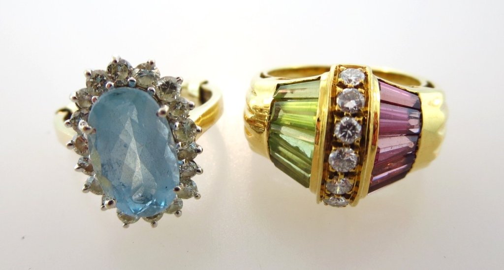 2 Rings: Amethyst, Peridot, Diamond, Spinel (1 of 8)
