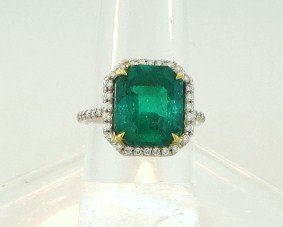Platinum, Emerald, and Diamond Ring (1 of 6)