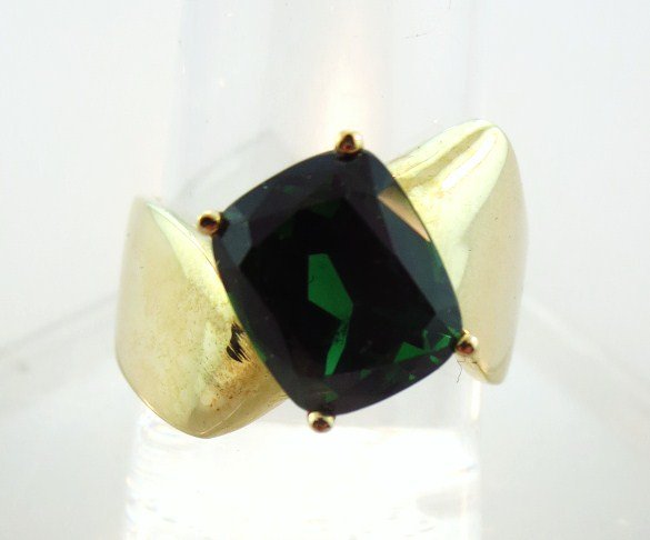 Cushion Chrome Diopside 14k Gold Ring (1 of 7)