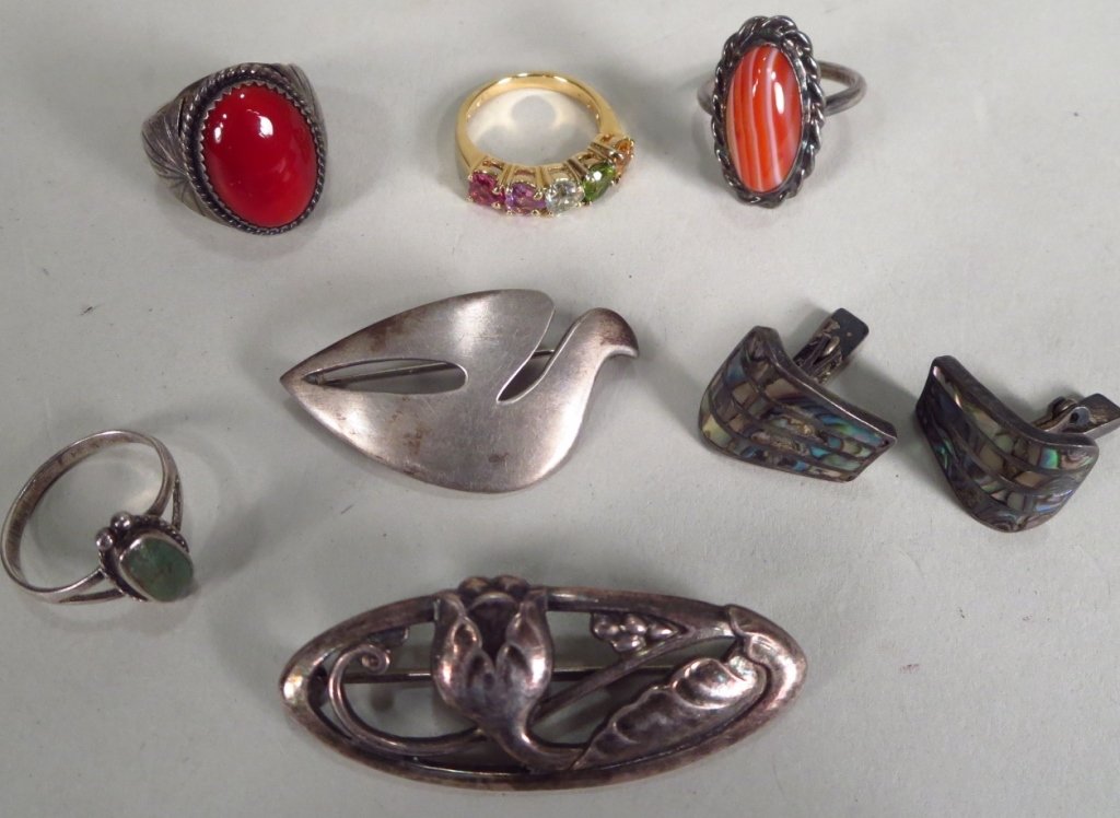 8 Sterling Silver Pcs: Georg Jensen, Southwest etc (1 of 6)