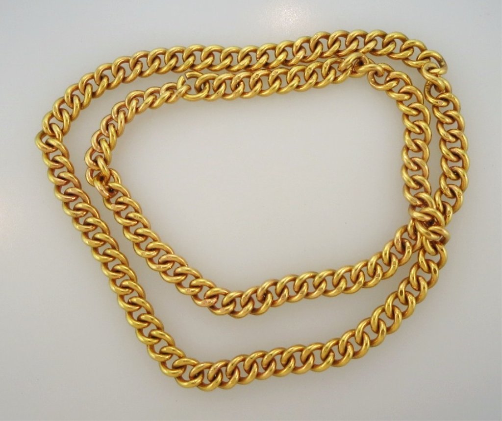 18 kt Gold Curb Link 30" Necklace (1 of 5)