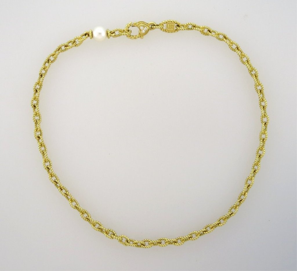 Judith Ripka, 18K Gold Necklace with Pearl (1 of 6)