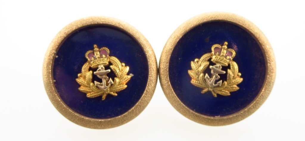 Blue Enamel and Gold Cufflinks, c.1950 (1 of 6)