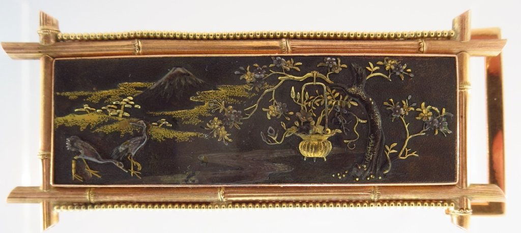 14K Gold Mounted Shakudo Belt Buckle (1 of 5)