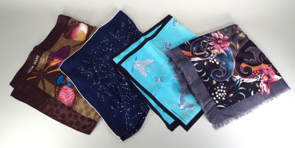 Four Designer Scarves: Ferragamo, Mori, MMA (1 of 5)