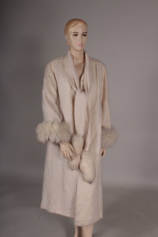 Pierre Cardin Vintage Fur Trimmed Cream Coat (1 of 5)