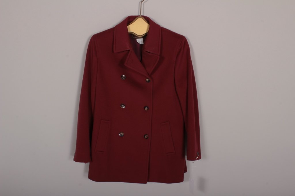 Loro Piana Claret Wool Double Breasted Coat (1 of 4)