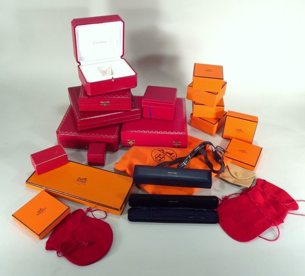 23 Pc. Lot of Cartier, Hermes & Tiffany Boxes (1 of 5)