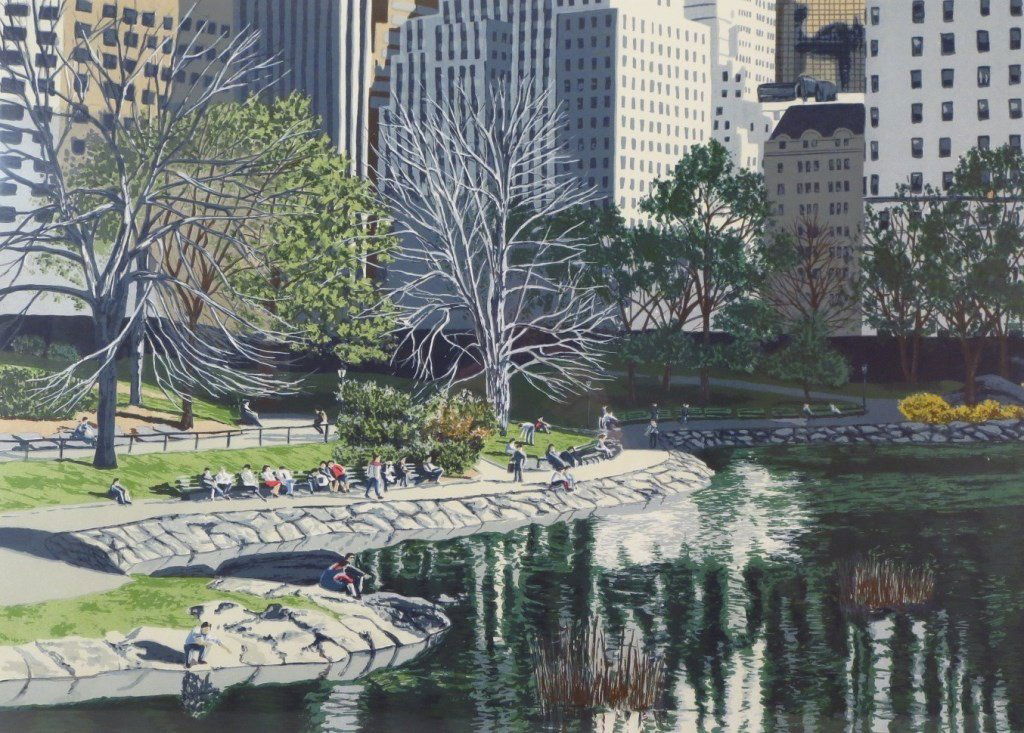 Ed Bordett, Am, "Central Park", serigraph (1 of 5)