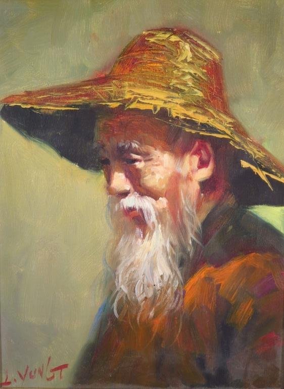 J. Yun Li, Chinese, Portrait of a Man, O/C (1 of 6)