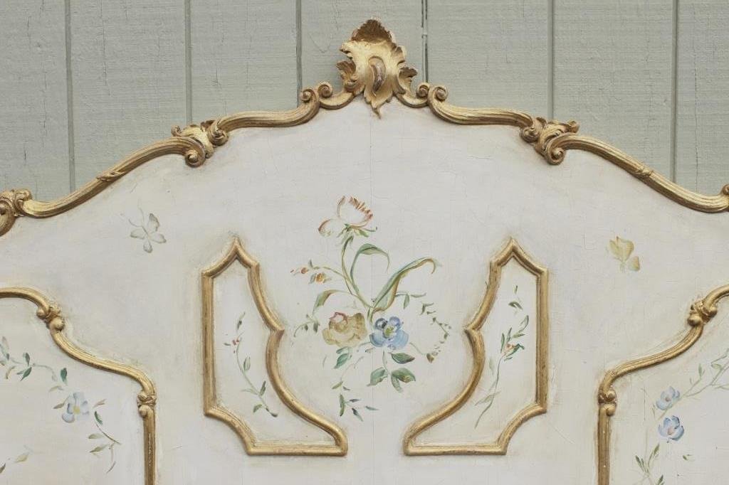 Carved Painted and Gilded Pair of Twin Beds, with (1 of 6)