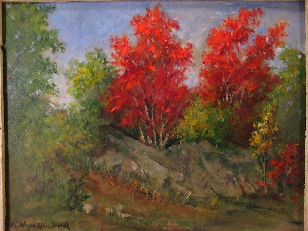 Marie Weger, Gr/Am, Two Autumn Landscapes, o/b (1 of 9)
