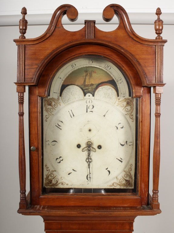 American Tall Case Clock, Cherry, c. 1820 Lot 741