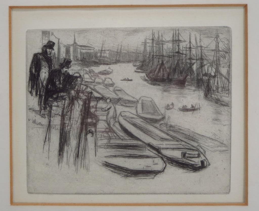 Whistler,1834-1903, "The Little Pool", etching: James Abbot McNeill WHISTLER, American, (1834-1903, "The Little Pool", etching, plate signed and dated 1861, labeled verso.(CSHO8013) Low Estimate: 400 High Estimate: 600 Measurements: 4 in x 4 7/8, f
