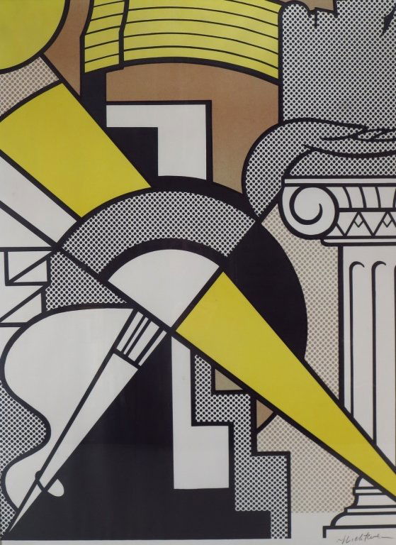 Roy Lichtenstein, Am., 1923-1997, Poster: Roy Lichtenstein, American, 1923-1997, "Stedelijk Museum Poster, 1967, color lithograph, hand signed. (LUCE8216)(LUCE8216) Low Estimate: 500 High Estimate: 800 Measurements: 31 x 25 Condition: Paper t