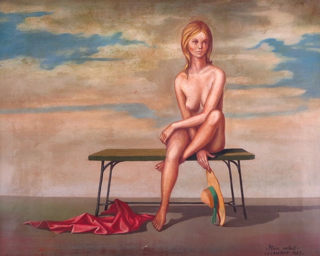 Clement, Fr., b. 1943, "Plein Soleil" O/C: Clement, French, b. 1943, "Plein Soleil", oil on canvas, signed and dated lower right. (E378203)(E378203) Low Estimate: 200 High Estimate: 300 Measurements: 15 x 18 Framed: 22 x 25 Condition: Surface 