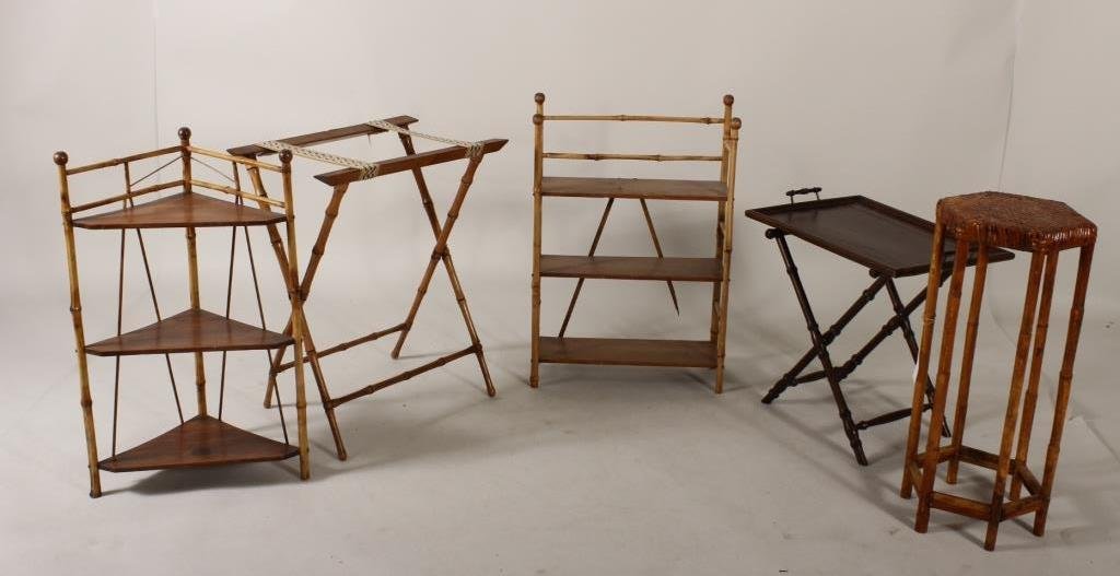 Bamboo Items: Tray Table, Stand, Stool, et al. (1 of 3)