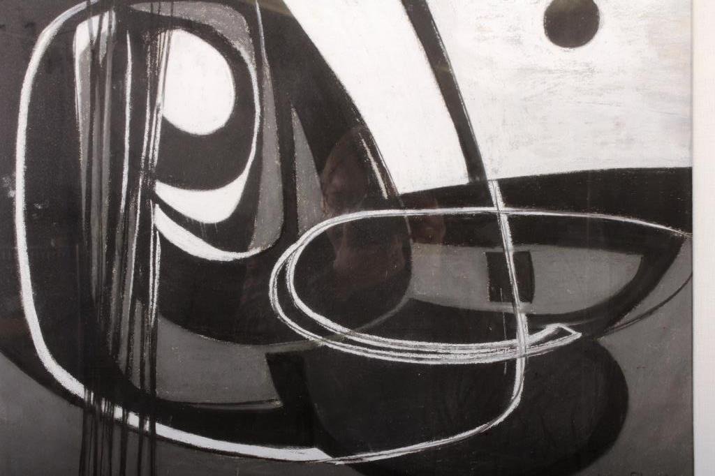 Black and White Abstract, Pastel on Paper (1 of 3)