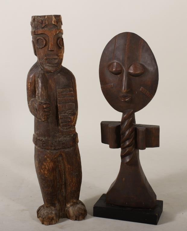 2 African Carved Wood Figures (1 of 3)