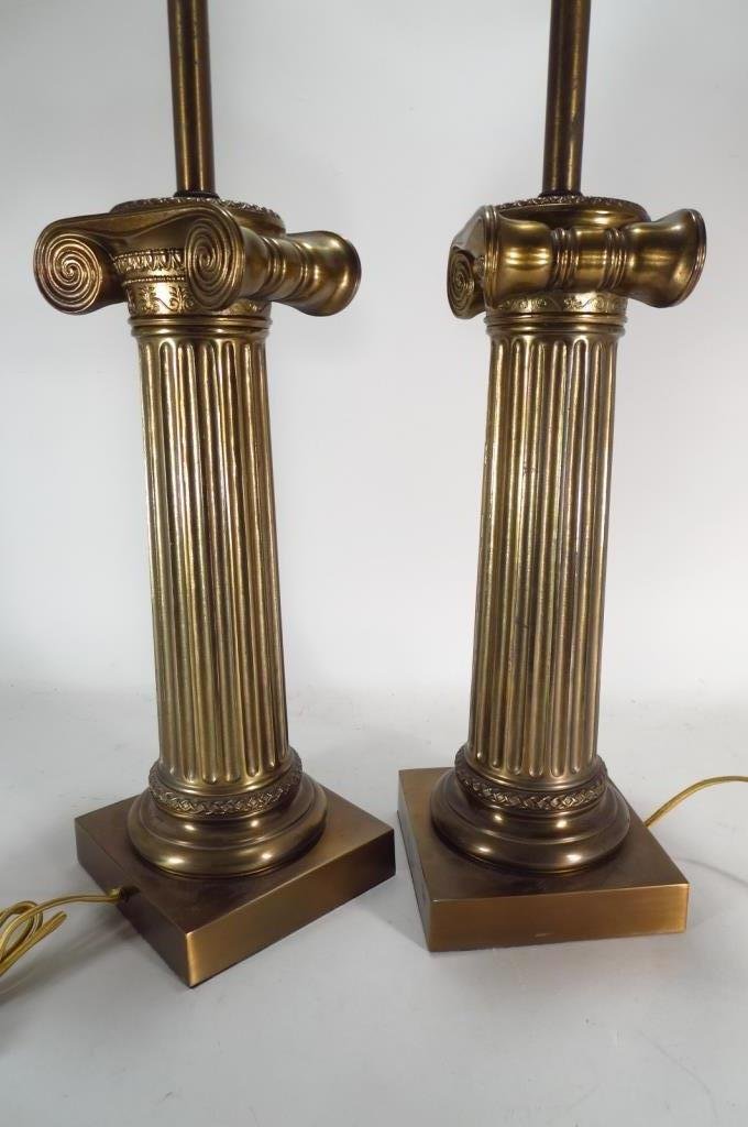 Pair of Brass Table Lamps, 20th C. (1 of 3)