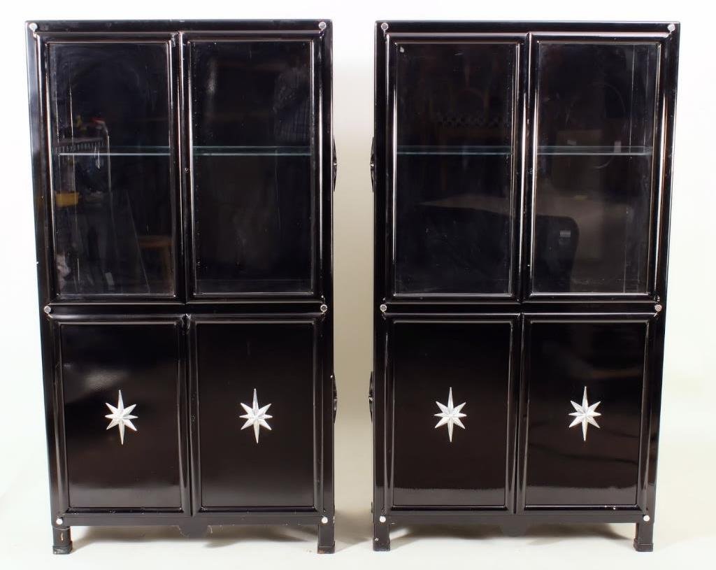 Pair of Black Metal Cabinets, Belgian, c. 1930 (1 of 3)