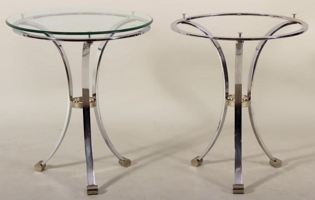 Pair of Maison Jansen Chrome and Glass Side Tables (1 of 5)