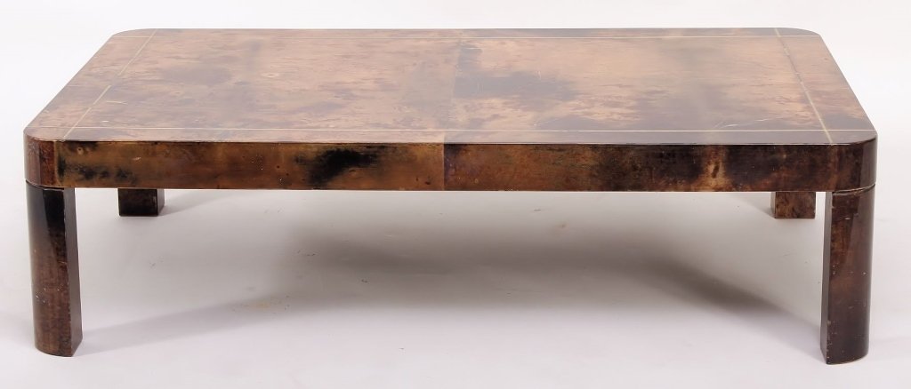 Midcentury Lacquered Goatskin Cocktail Table (1 of 6)