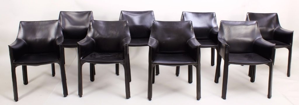 8 Bellini Leather Cab Chairs for Cassina Italy (1 of 5)