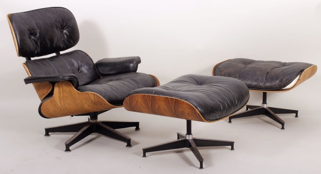 Eames Chair with Two Ottomans (1 of 8)