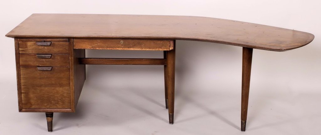 Midcentury Modern Angled Walnut Desk (1 of 6)