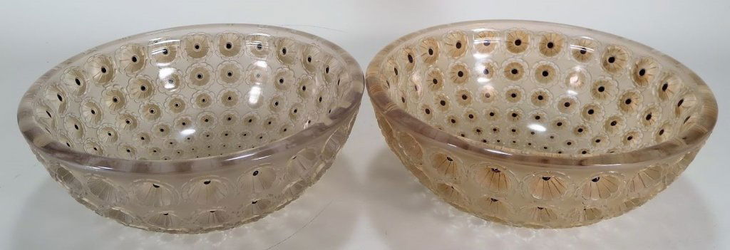 Pair of Lalique Nemours Bowls,20th (1 of 6)