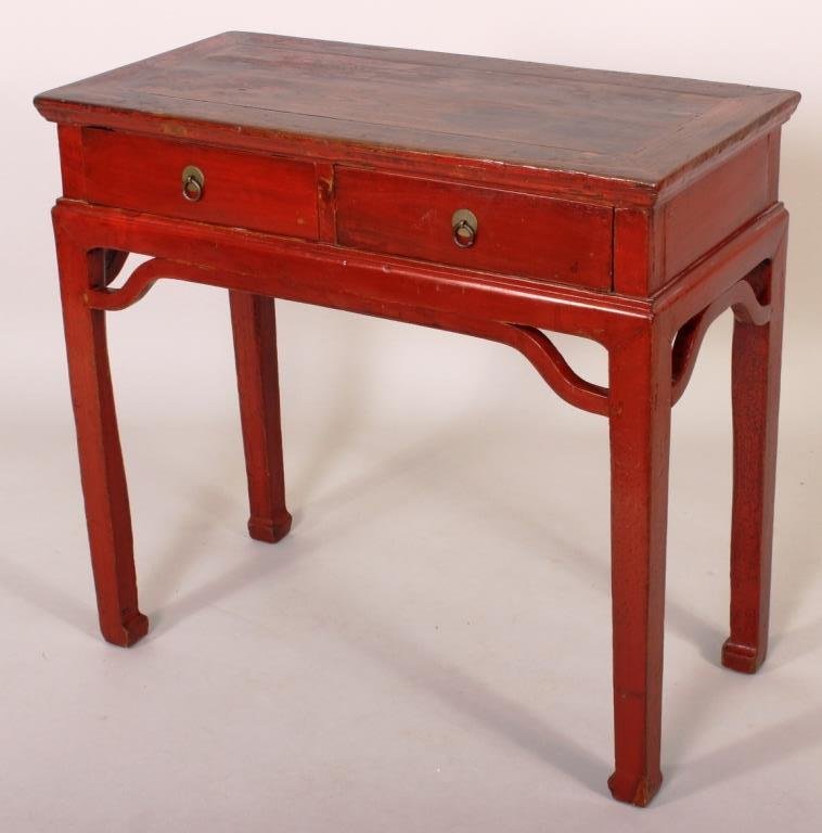 Chinese Red Lacquer Console Table. (1 of 4)