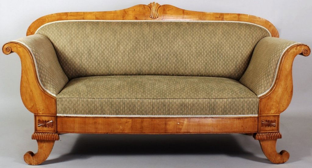 Swedish Biedermeier Wood Upholstered Sofa, 19th C. (1 of 5)